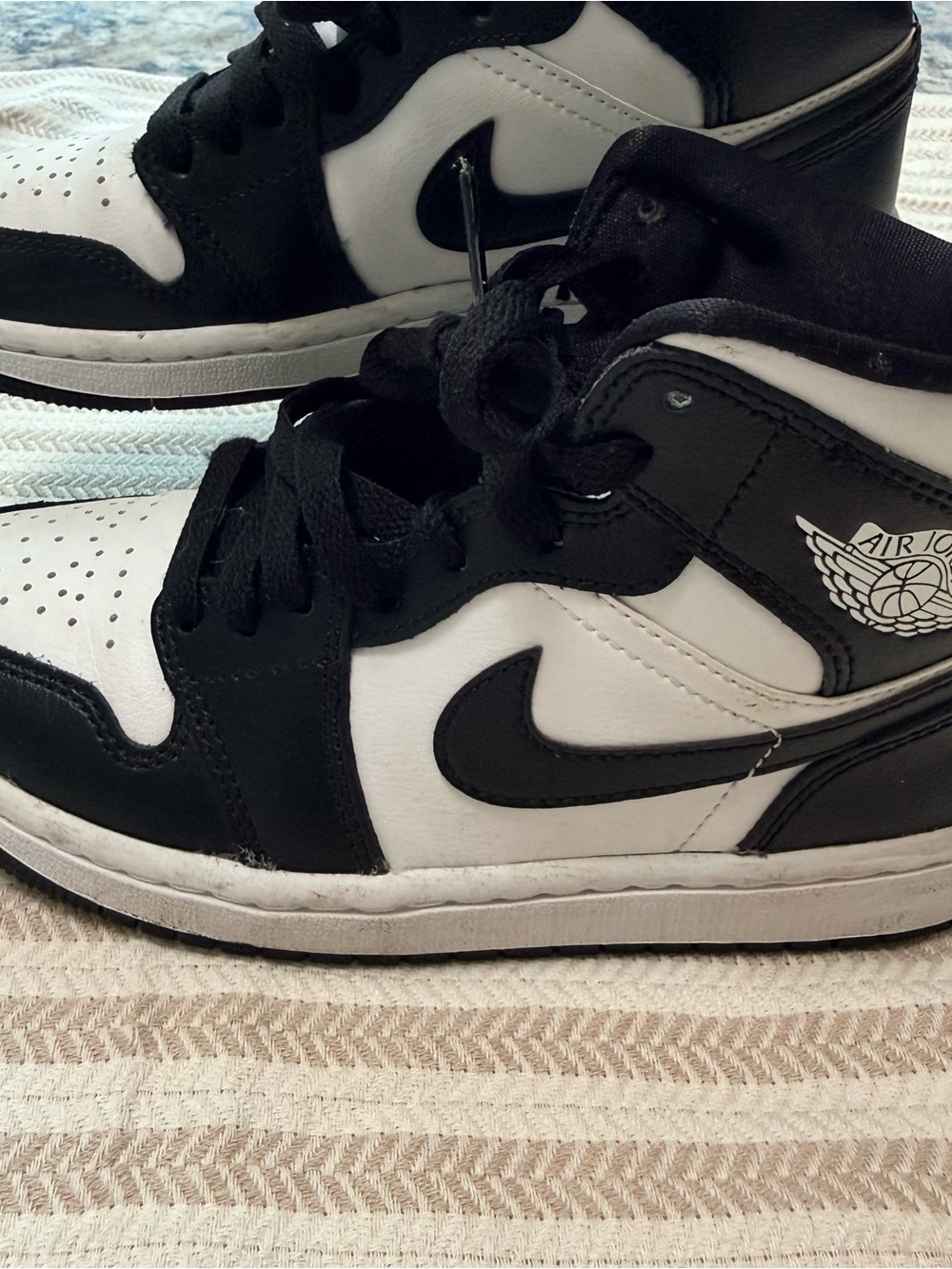 Nike Kids Black and White Mid-Top Sneakers - Picture 2 of 9